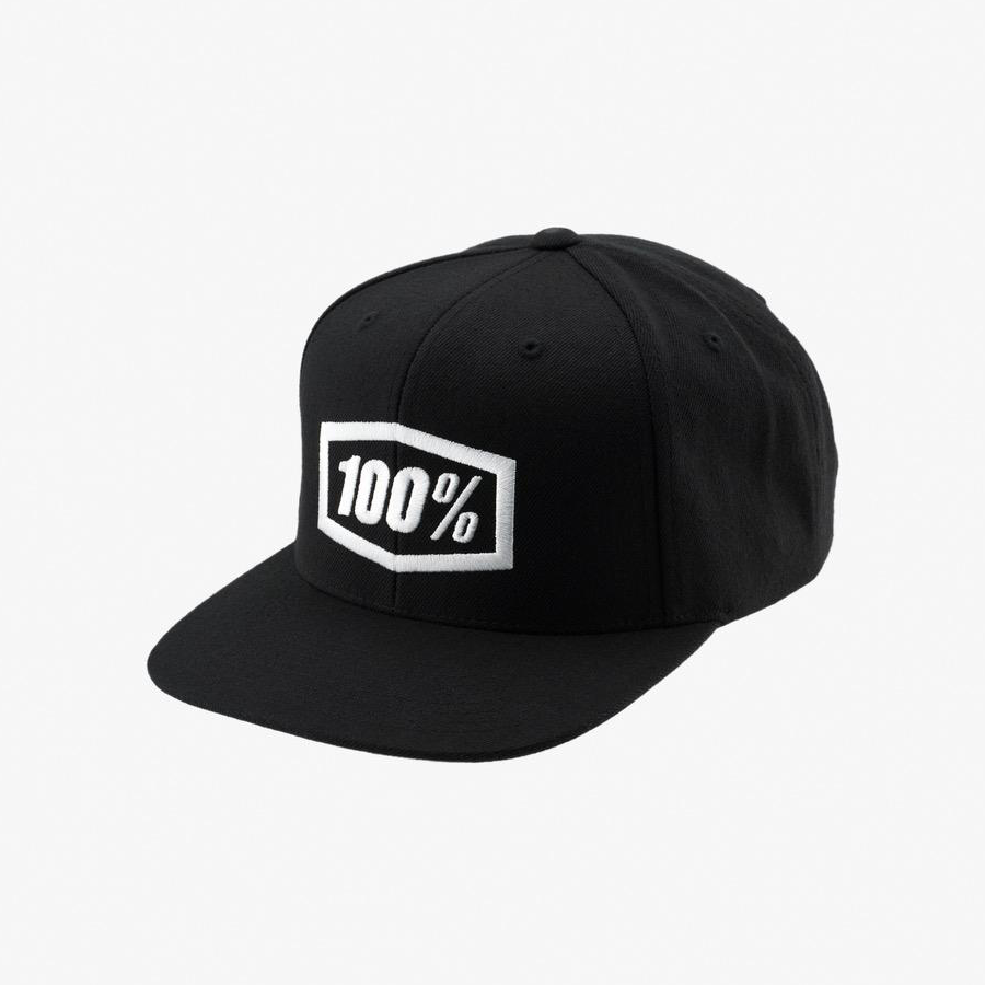 APPAREL 100% Essential Snapback Hat-Black 1 APPAREL 100% Essential Snapback Hat-Black