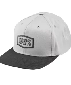 100% Essential Snapback Hat-Charcoal
