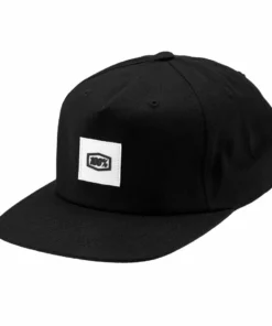 100% Lincoln Snapback Hat-Black