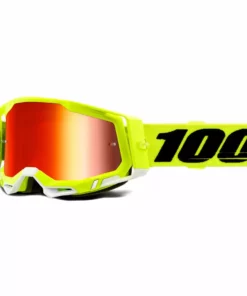 100% Racecraft2 Goggles-Fluorescent Yellow-Mirror Red Lens