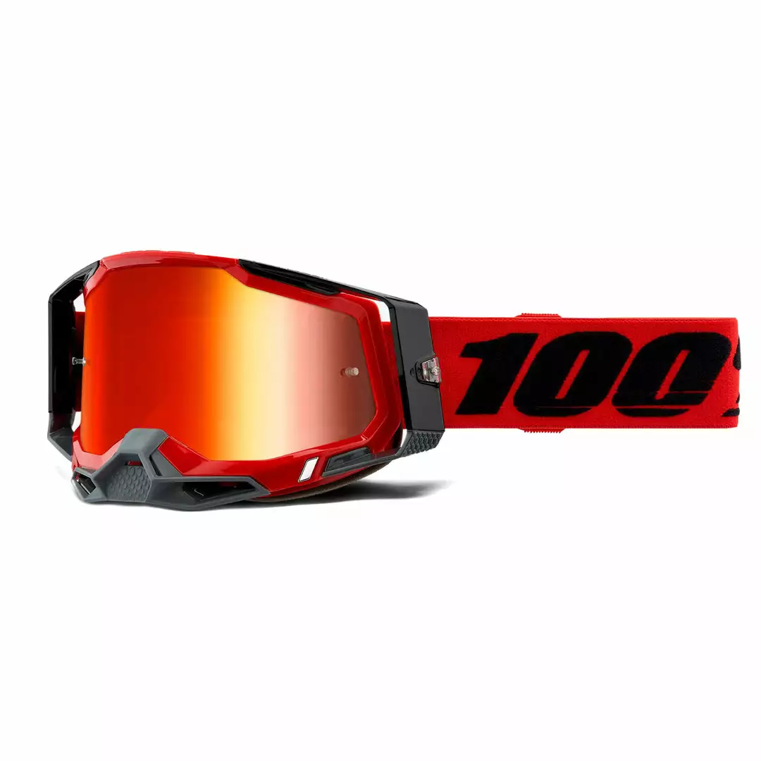 PROTECTIVE GEAR 100% Racecraft2 Goggles-Red-Mirror Red Lens 1 PROTECTIVE GEAR 100% Racecraft2 Goggles-Red-Mirror Red Lens