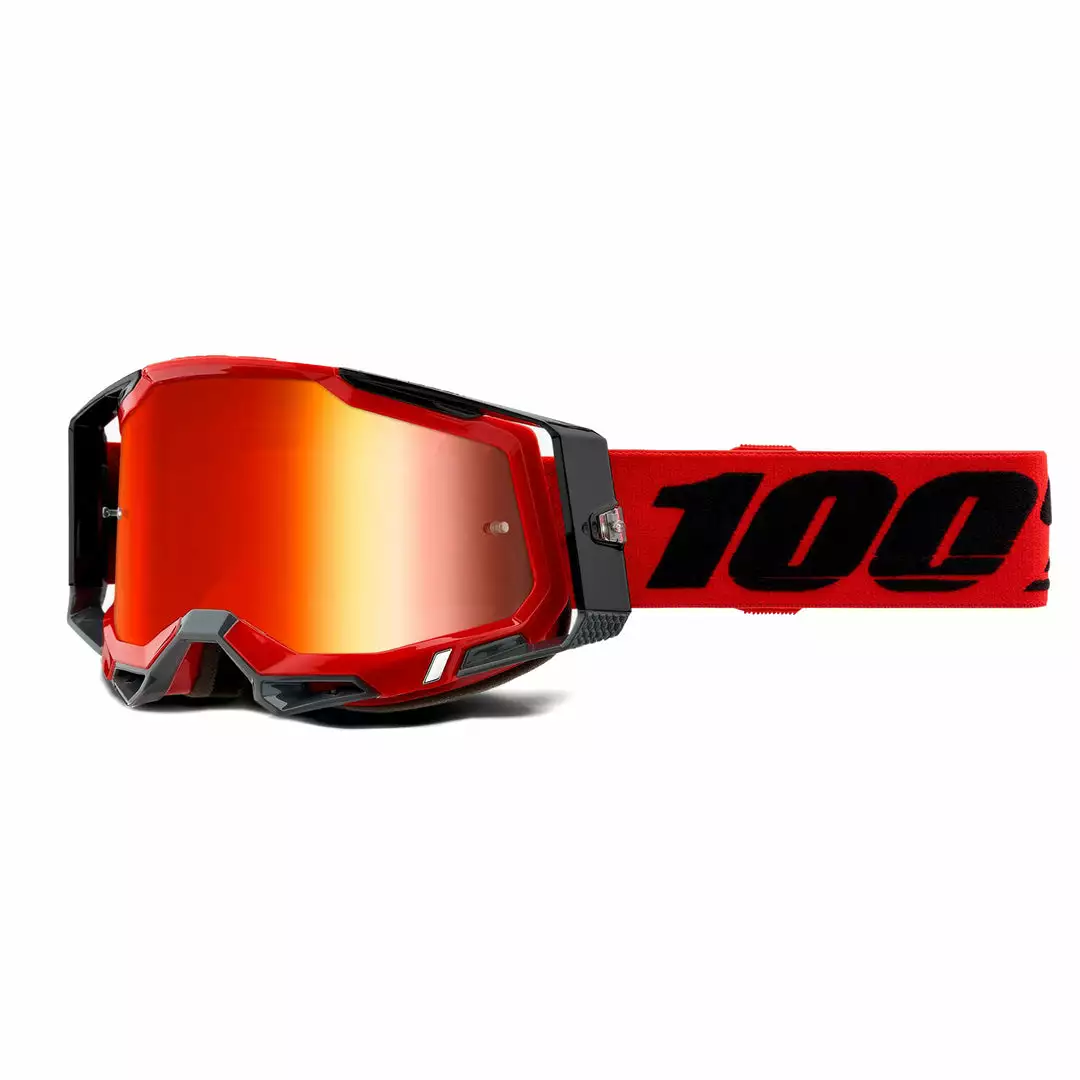PROTECTIVE GEAR 100% Racecraft2 Goggles-Red-Mirror Red Lens 2 PROTECTIVE GEAR 100% Racecraft2 Goggles-Red-Mirror Red Lens