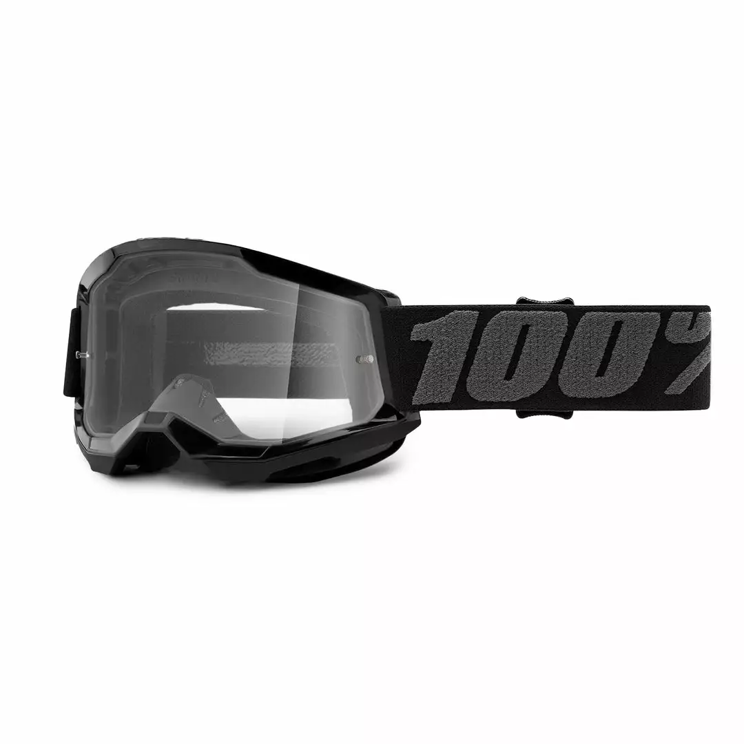 PROTECTIVE GEAR 100% Strata2 Youth Goggles-Black-Clear Lens 1 PROTECTIVE GEAR 100% Strata2 Youth Goggles-Black-Clear Lens