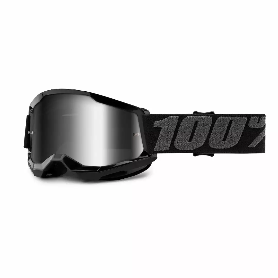 PROTECTIVE GEAR 100% Strata2 Youth Goggles-Black-Mirror Silver Lens 1 PROTECTIVE GEAR 100% Strata2 Youth Goggles-Black-Mirror Silver Lens