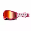 100% Strata2 Youth Goggles-Fletcher-Mirror Red Lens PROTECTIVE GEAR