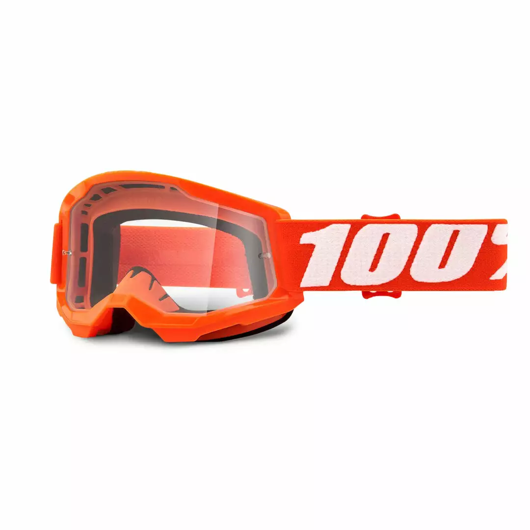 PROTECTIVE GEAR 100% Strata2 Youth Goggles-Orange-Clear Lens 1 PROTECTIVE GEAR 100% Strata2 Youth Goggles-Orange-Clear Lens