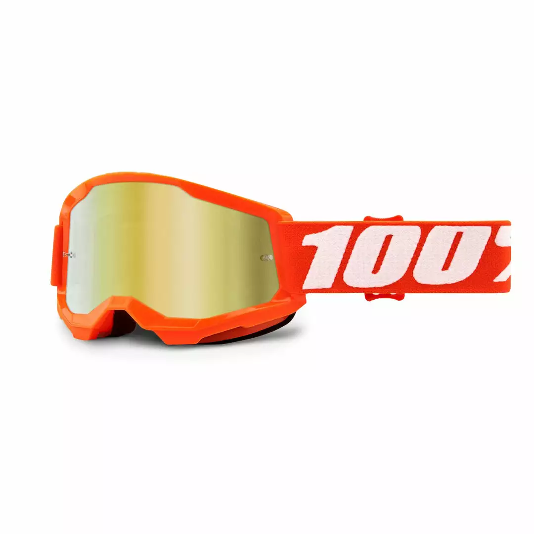 100% Strata2 Youth Goggles-Orange-Mirror Gold Lens 1 100% Strata2 Youth Goggles-Orange-Mirror Gold Lens