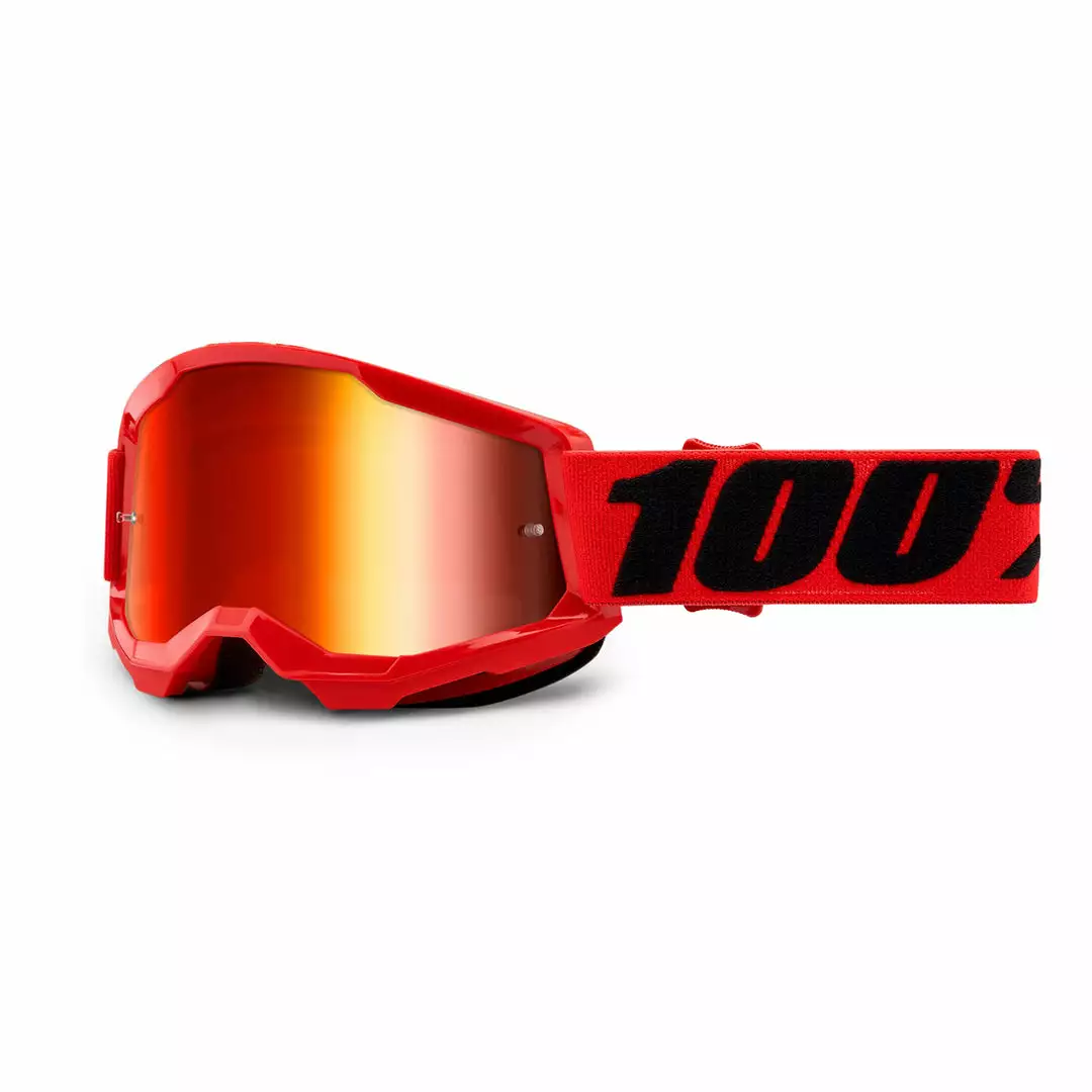 PROTECTIVE GEAR 100% Strata2 Youth Goggles-Red-Mirror Red Lens 1 PROTECTIVE GEAR 100% Strata2 Youth Goggles-Red-Mirror Red Lens