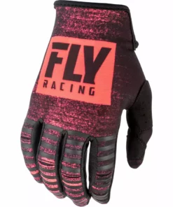 Fly Racing Kinetic Noiz BMX Race Gloves-Neon Red/Black RACE WEAR