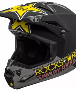 Fly Racing Kinetic Rockstar BMX Race Helmet-Matte Grey/Black/Yellow Helmets