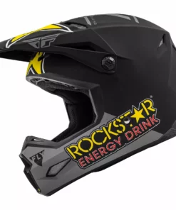 Fly Racing Kinetic Rockstar BMX Race Helmet-Matte Grey/Black/Yellow Helmets