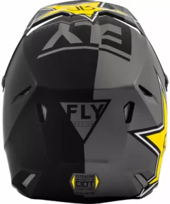 Fly Racing Kinetic Rockstar BMX Race Helmet-Matte Grey/Black/Yellow Helmets