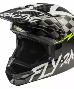 Helmets Fly Racing Kinetic Sketch BMX Race Helmet-Black/White/Hi-Vis