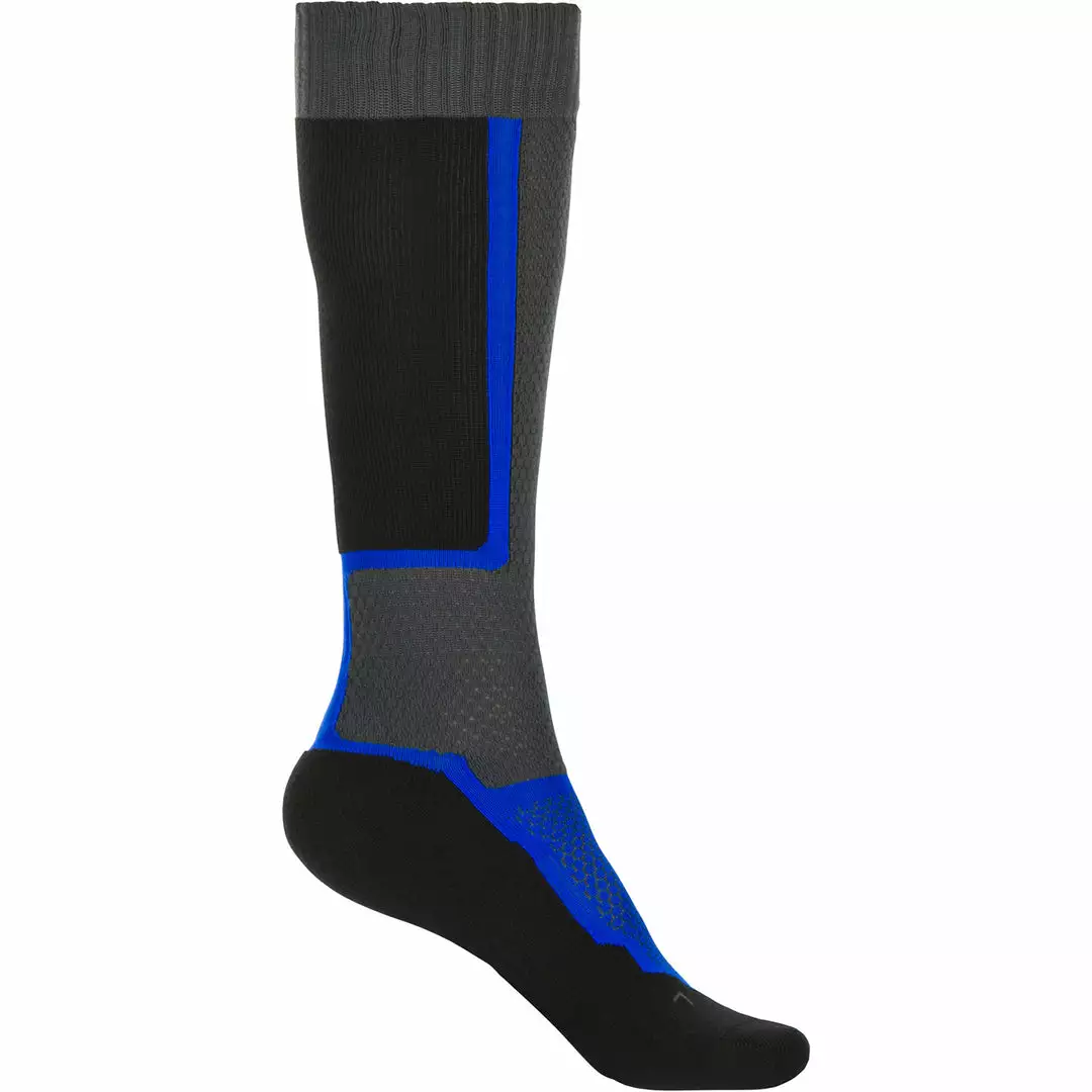 Fly Racing Thin MX Socks-Black/Grey/Blue 2 Fly Racing Thin MX Socks-Black/Grey/Blue