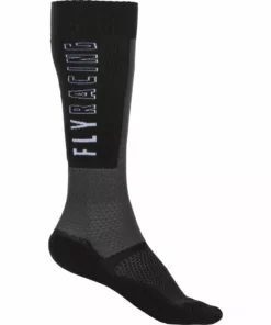 Fly Racing Thin MX Socks-Black/Grey/White SHOES