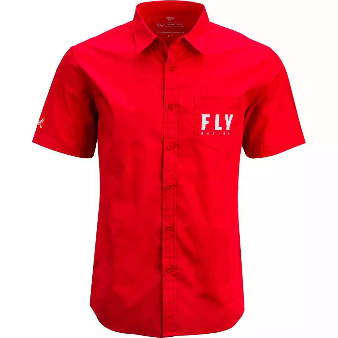 APPAREL Fly Racing Pit Shirt-Red 1 APPAREL Fly Racing Pit Shirt-Red