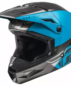 Helmets Fly Racing Kinetic Straight Edge BMX Race Helmet-Blue/Grey/Black