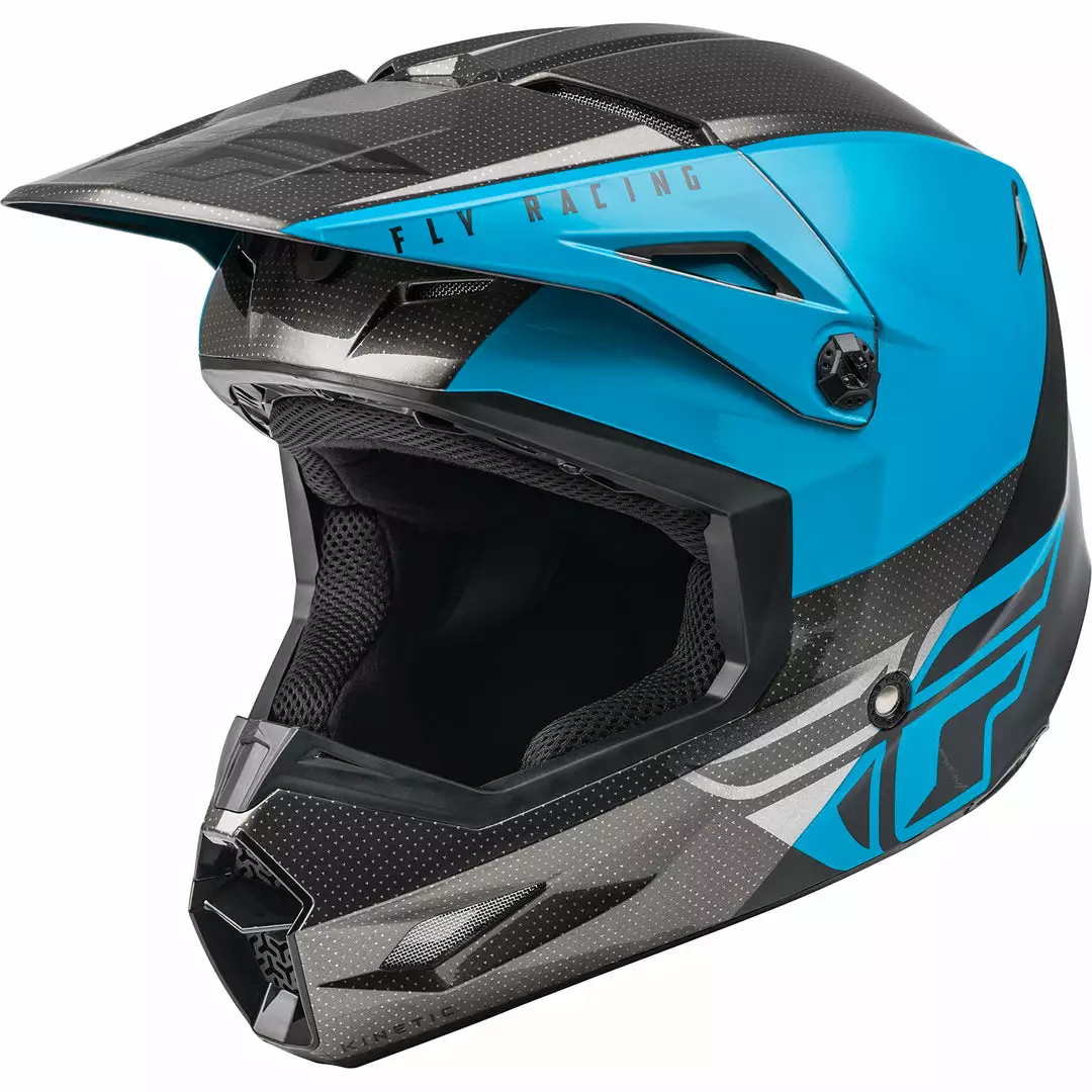 Helmets Fly Racing Kinetic Straight Edge BMX Race Helmet-Blue/Grey/Black 1 Helmets Fly Racing Kinetic Straight Edge BMX Race Helmet-Blue/Grey/Black