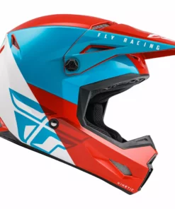 Fly Racing Kinetic Straight Edge BMX Race Helmet-Red/White/Blue