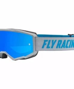 Fly Racing 2022 Zone Goggles-Grey/Blue W/Sky Blue Mirror/Smoke Lens-W/Post PROTECTIVE GEAR