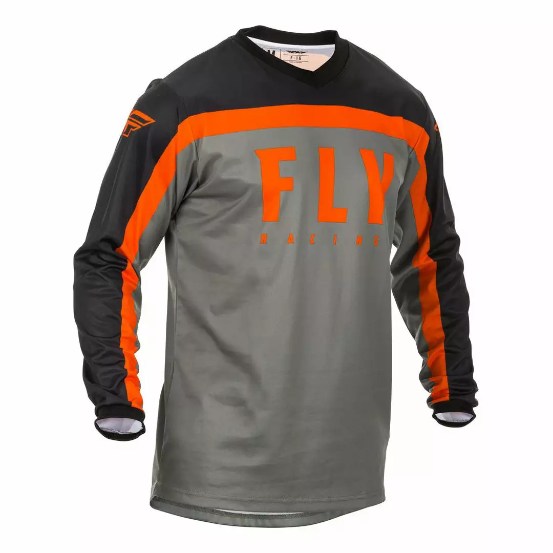 Fly Racing F-16 Jersey-Grey/Black/Orange 1 Fly Racing F-16 Jersey-Grey/Black/Orange