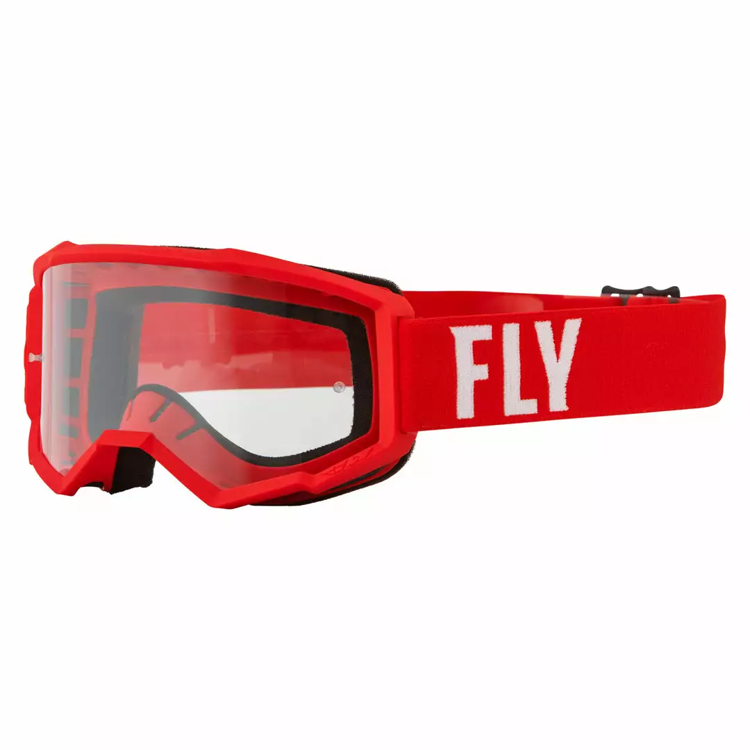PROTECTIVE GEAR Fly Racing 2022 Focus Goggles-Red/White W/Clear Lens 1 PROTECTIVE GEAR Fly Racing 2022 Focus Goggles-Red/White W/Clear Lens