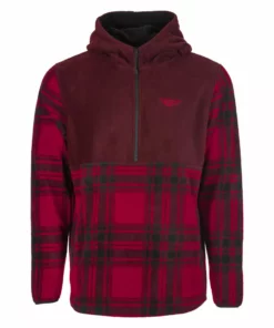 APPAREL Fly Racing 2022 Half Zip Pullover Hoodie-Red Plaid
