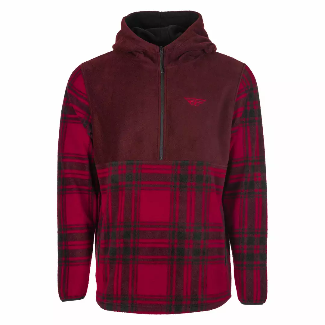 APPAREL Fly Racing 2022 Half Zip Pullover Hoodie-Red Plaid 1 APPAREL Fly Racing 2022 Half Zip Pullover Hoodie-Red Plaid