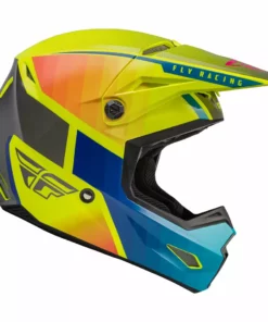 Fly Racing 2022 Kinetic Drift BMX Race Helmet-Blue/Hi-Vis/Charcoal