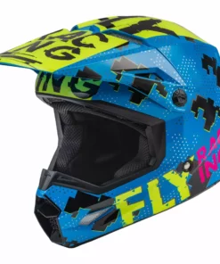 Helmets Fly Racing 2022 Kinetic Scan BMX Race Helmet-Blue/Hi-Vis/Pink