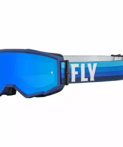 Fly Racing 2022 Zone Goggles-Black/Blue W/Sky Blue Mirror/Smoke Lens PROTECTIVE GEAR