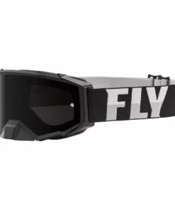 Fly Racing 2022 Zone Pro Goggles-Black/White W/Dark Smoke Lens-w/Post