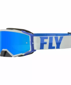 PROTECTIVE GEAR Fly Racing 2022 Zone Pro Goggles-Grey/Blue W/Sky Blue Mirror/Smoke Lens