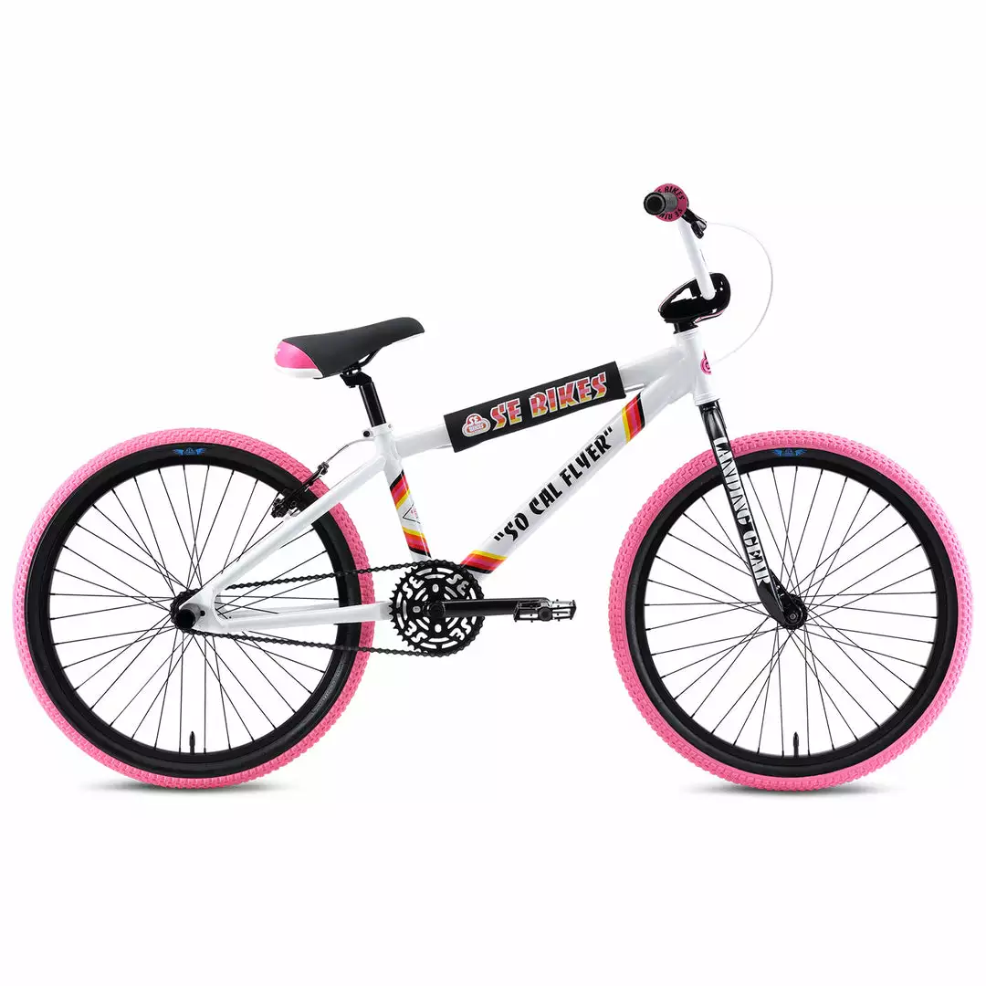 SE Racing So Cal Flyer 24" BMX Bike-White/Pink 1 SE Racing So Cal Flyer 24" BMX Bike-White/Pink