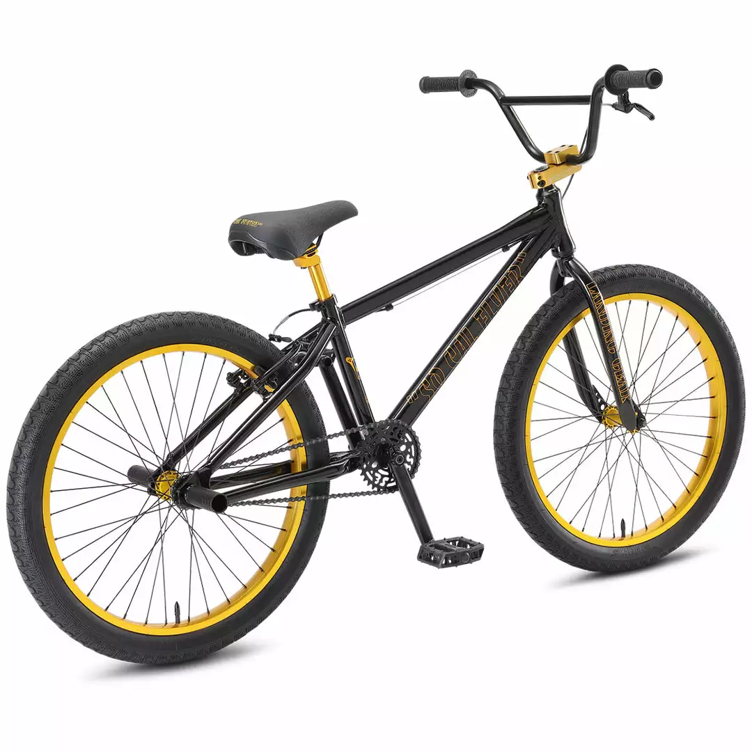 SE So Cal Flyer 24" BMX Freestyle Bike-Stealth Mode Black/Gold Ano 3 SE So Cal Flyer 24" BMX Freestyle Bike-Stealth Mode Black/Gold Ano