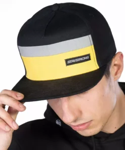 Stay Strong Block Snapback Hat-Black/Yellow APPAREL
