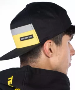 Stay Strong Block Snapback Hat-Black/Yellow APPAREL