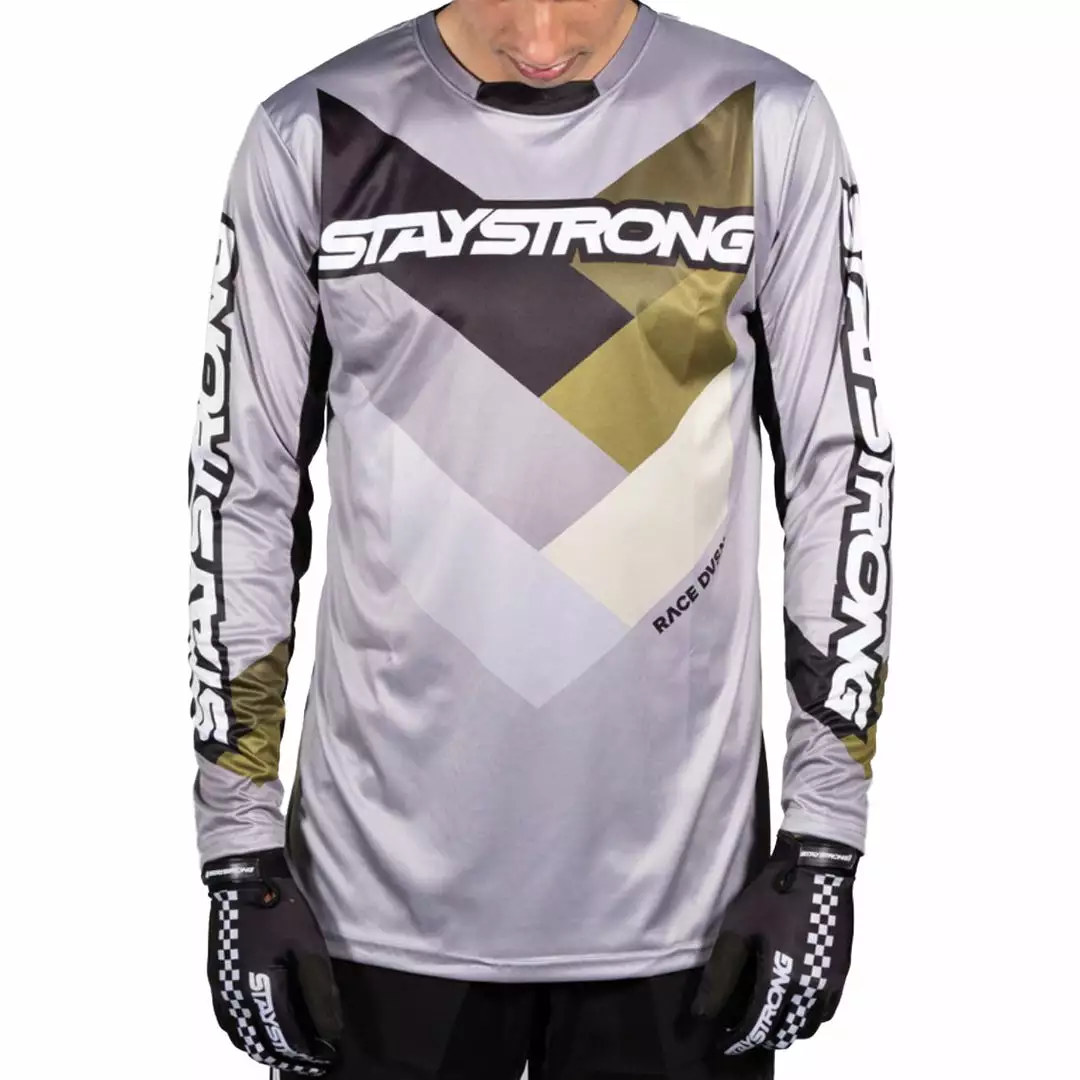 RACE WEAR Stay Strong Chevron Jersey-Grey 1 RACE WEAR Stay Strong Chevron Jersey-Grey