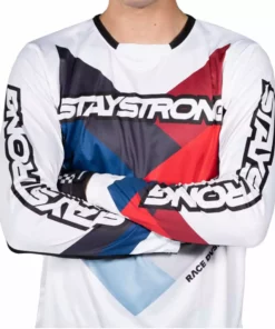 Stay Strong Chevron Jersey-White RACE WEAR