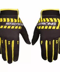 Stay Strong X Fist Chevron BMX Race Gloves-Black RACE WEAR