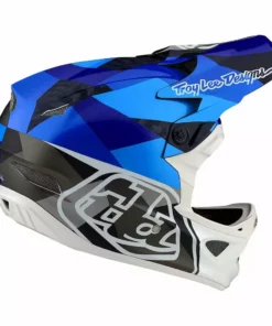 Troy Lee Designs D3 Fiberlite Jet Helmet-Blue Helmets