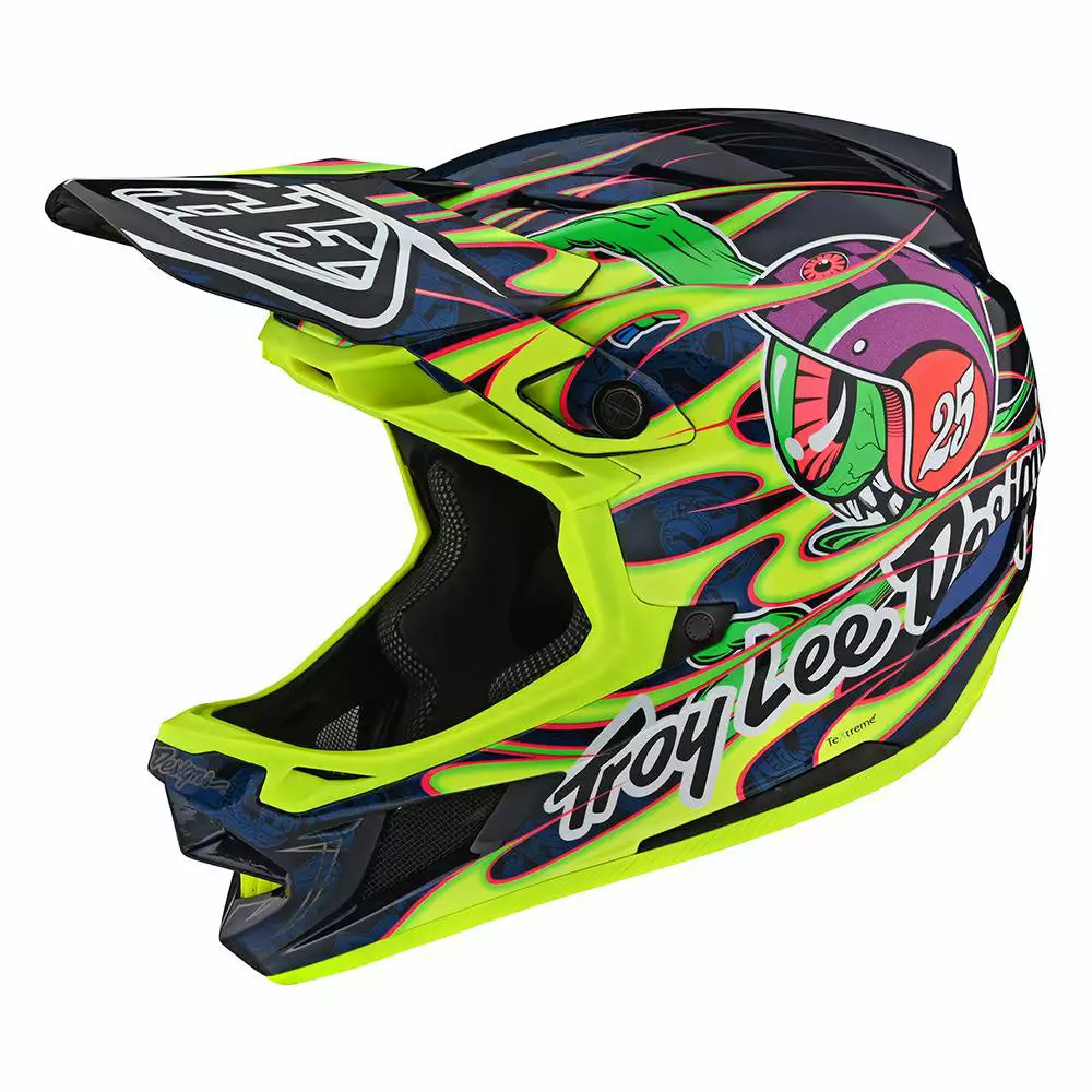 Troy Lee Designs D4 Carbon MIPS Helmet-Eyeball Flo Yellow 1 Troy Lee Designs D4 Carbon MIPS Helmet-Eyeball Flo Yellow