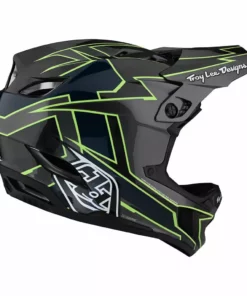 PROTECTIVE GEAR Troy Lee Designs D4 Carbon MIPS Graph Helmet-Gray/Green