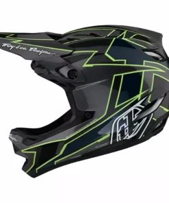 PROTECTIVE GEAR Troy Lee Designs D4 Carbon MIPS Graph Helmet-Gray/Green