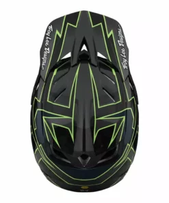 PROTECTIVE GEAR Troy Lee Designs D4 Carbon MIPS Graph Helmet-Gray/Green