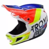 PROTECTIVE GEAR Troy Lee Designs D4 Composite Qualifier BMX Helmet-White/Blue