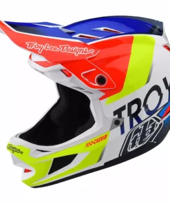 PROTECTIVE GEAR Troy Lee Designs D4 Composite Qualifier BMX Helmet-White/Blue