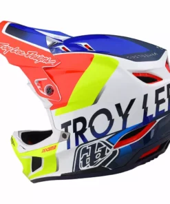 PROTECTIVE GEAR Troy Lee Designs D4 Composite Qualifier BMX Helmet-White/Blue
