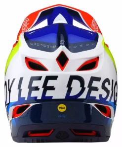 PROTECTIVE GEAR Troy Lee Designs D4 Composite Qualifier BMX Helmet-White/Blue