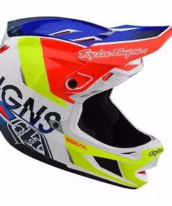 PROTECTIVE GEAR Troy Lee Designs D4 Composite Qualifier BMX Helmet-White/Blue